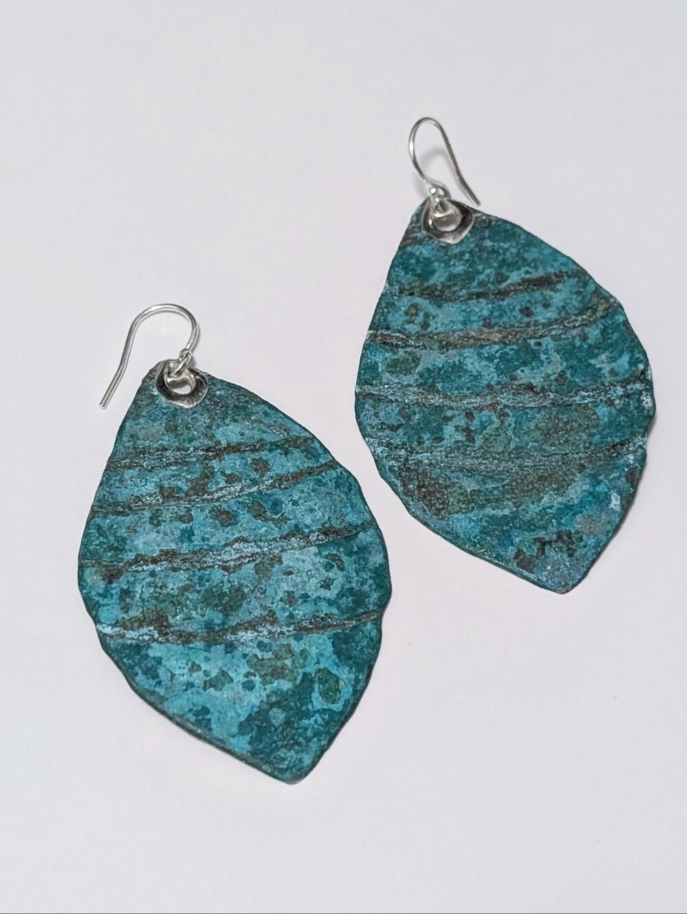 Silpada Earrings #E5078 Emerald Pools Sterling Silver Green Brass Patina 925 TH